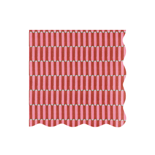 Our Christmas paper napkins, in a large size, feature Molly Mahon block print designs in seasonal colours with wavy edges for a stylish look. Image4
