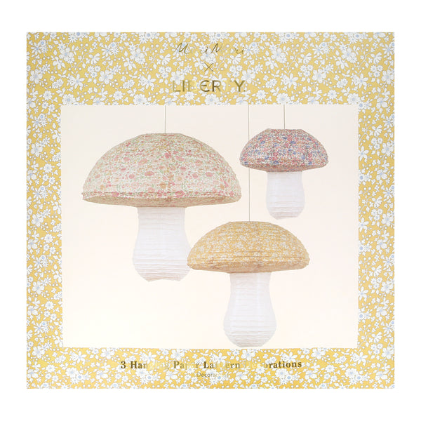Meri Meri x Liberty Mushroom Lanterns (x 3)