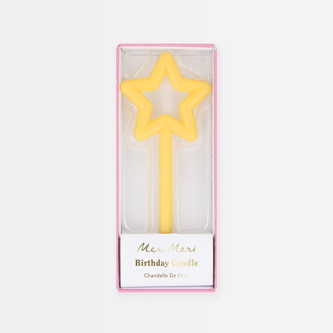 Our star candle is great to place on any special cake, like a birthday cake, for weddings, anniversaries or space parties.