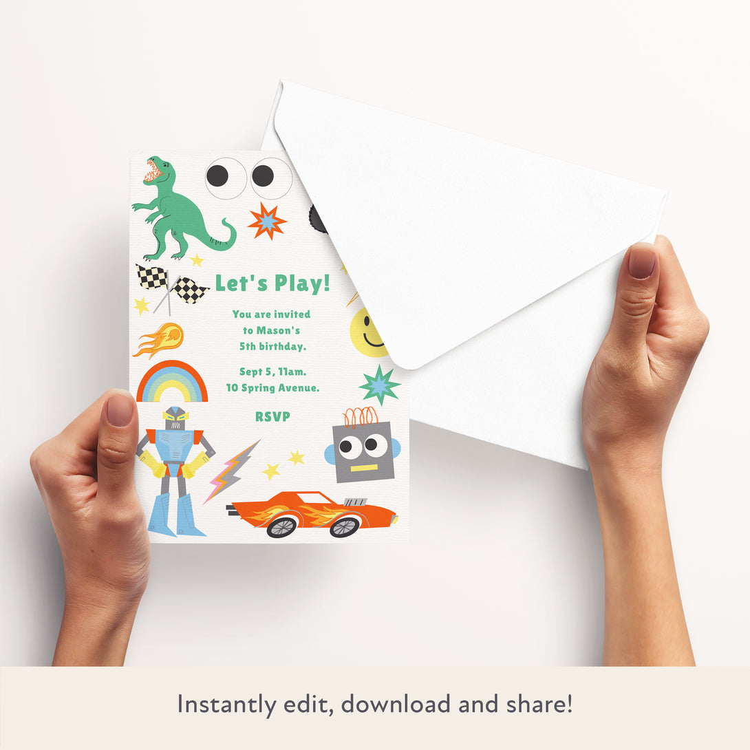 Toybox Download & Print Invitation