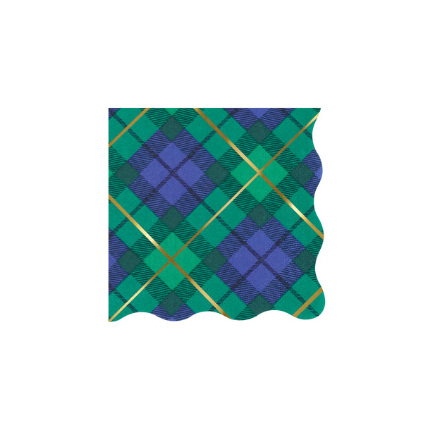 Our Christmas napkins, made from 3-ply paper, features tartan designs in seasonal colours with shiny gold foil, great for drinks and meals. Image5