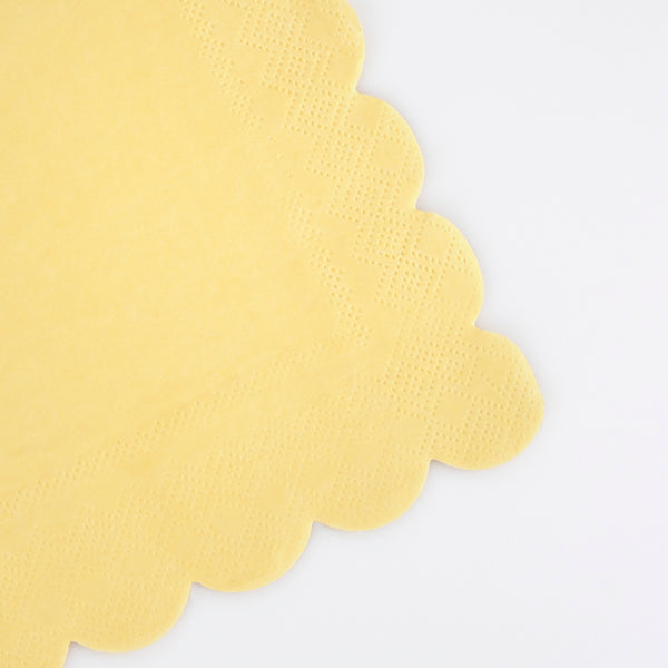 Our party napkins, in a sunshine yellow, are ideal as kids napkins, ideal to add to your birthday party supplies. Image3