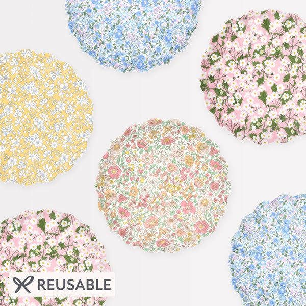 Our melamine plates, in a small side plate size, have 4 different Liberty print transfers for a sophisticated look. Image1