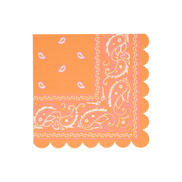 Our paper napkins, with a fun bandana design and 5 stunning colours, is ideal to add decoration to a Western birthday party or BBQ. Image8