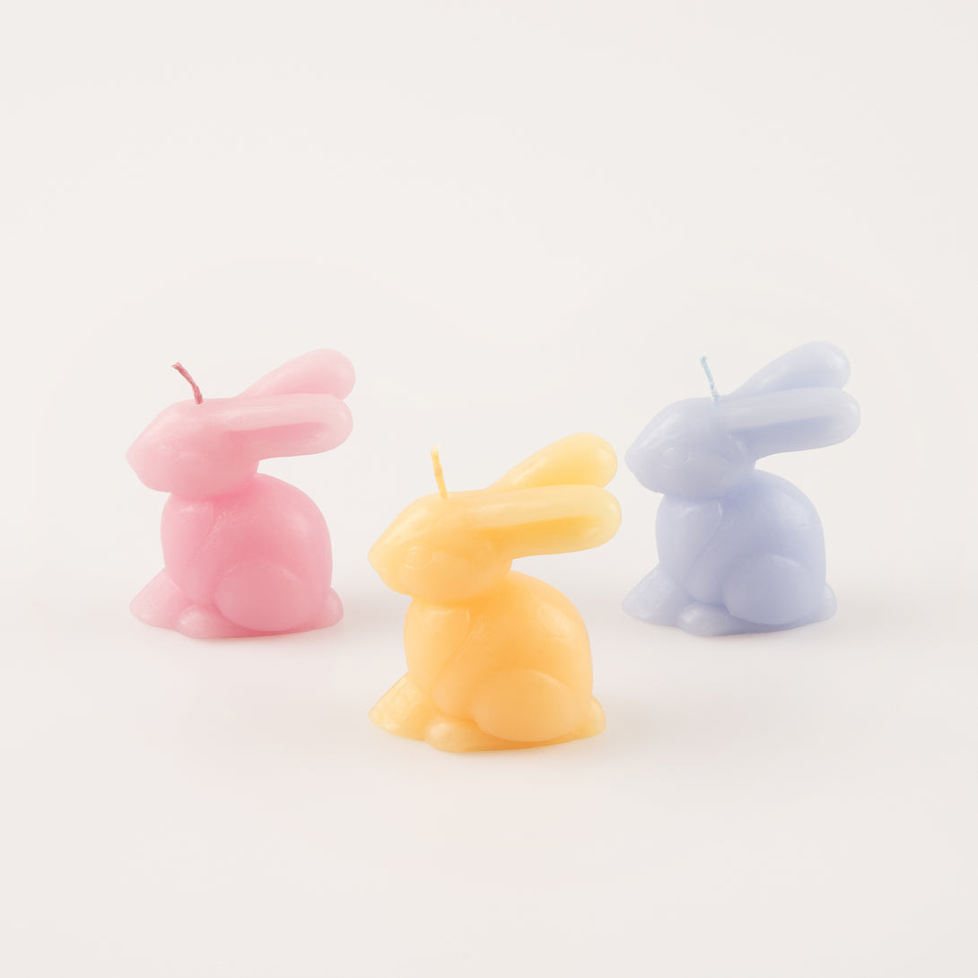 Our Easter candles make great Easter decorations, crafted in the shape of cute bunnies in pastel shades with coloured wicks.