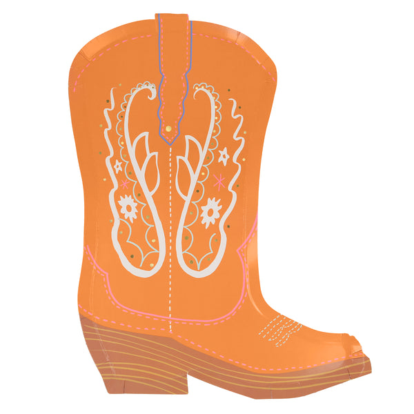 Our paper plates, in the shape of colourful cowboy boots, are perfect for a Western party. Image7