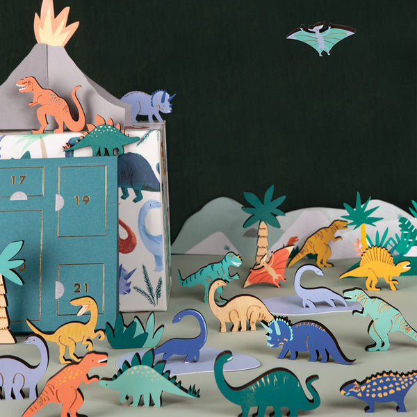 This is the perfect advent calendar for boys, featuring wooden dinosaur toys.