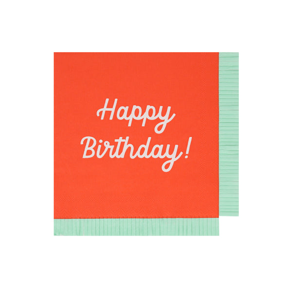 Our paper birthday napkins are made in bright colours with the words Happy Birthday on them. Image6