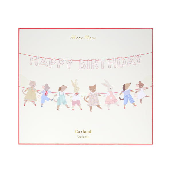 Our animal garland is ideal for birthdays, as a baby shower decoration or nursery decor, featuring pastel colours and pops of red and gold. Image2