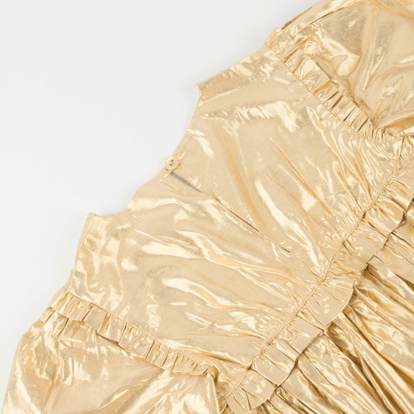 This beautiful gold lamé Christmas dress for girls is really angelic Image4