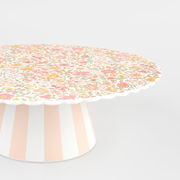 Display your celebratory cakes on our special cake stand, with a floral and striped Liberty print pattern, perfect for bridal shower cakes. Image3