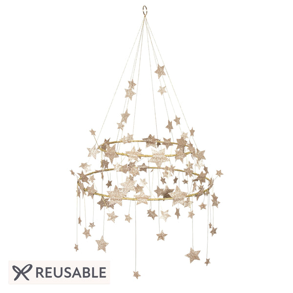 Gold Sparkle Star Chandelier Image1