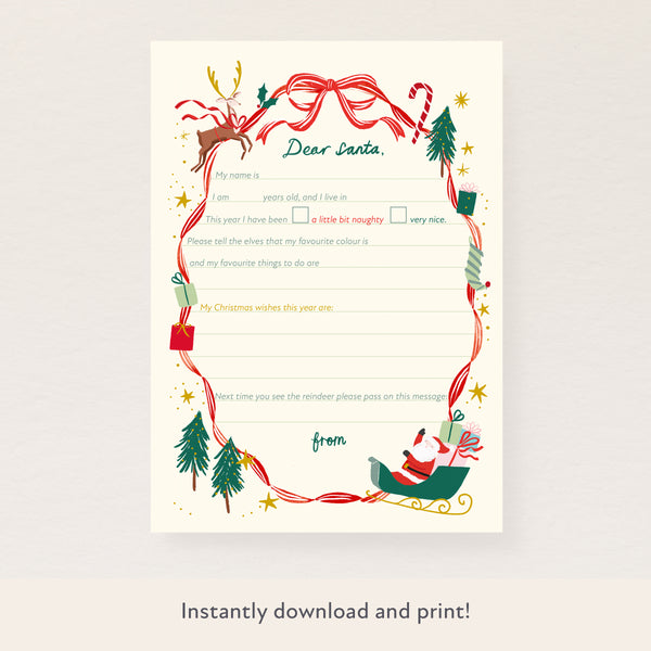 Download & Print Letter To Santa Image1