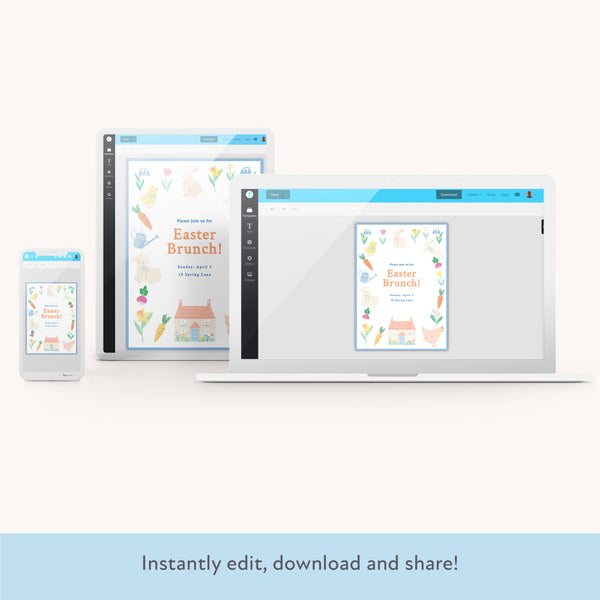 Easter Vegetable Garden Download & Print Invitation Image2