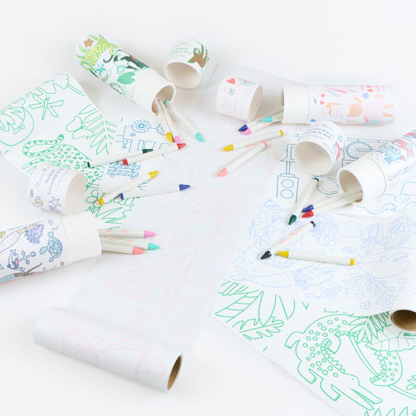 Our special colouring set includes cute images of kittens, cake, butterflies and ice-cream, to colour in with the 5 wax crayons supplied. Image2