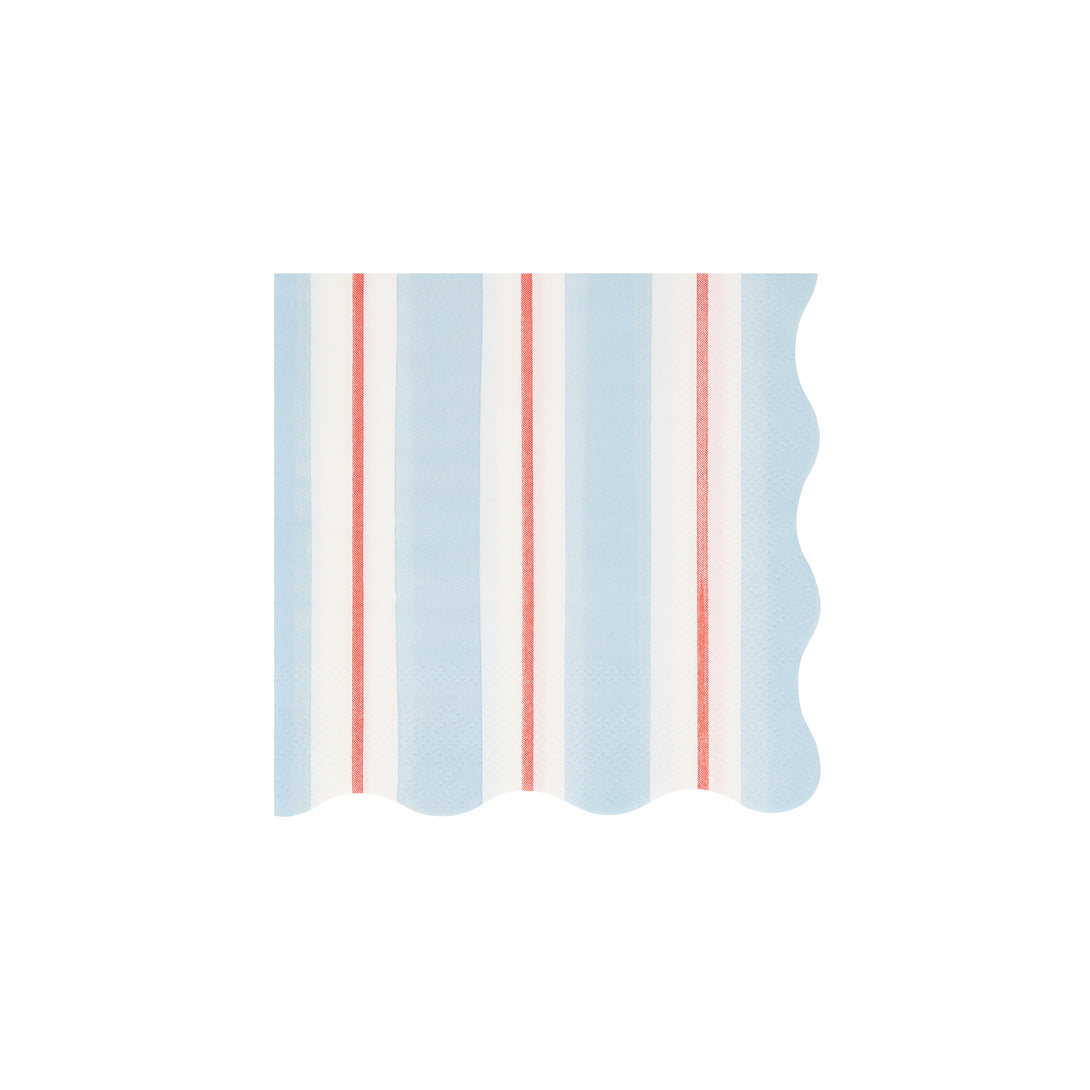 Our striped napkins, crafted from 3-ply paper, are ideal for picnics, garden parties, beach parties and pool parties.