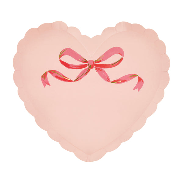Our set of paper heart plates, in pink and white, feature charming scalloped edges and pretty bow designs, for a wonderful look. Image5