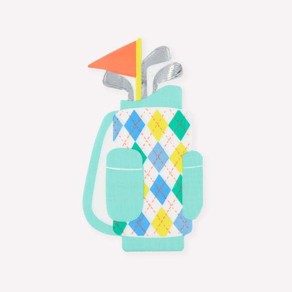Add a sporty look to your party with our golf bag shaped paper napkins, featuring a bright argyle design they'll add colour and fun. Image1