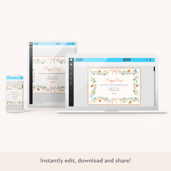 Our spring invitations are easy to personalise and download Image2