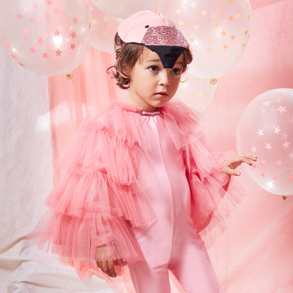 Our flamingo dress-up set includes a layered tulle winged cape and an exquisite headdress, ideal for Halloween, festivals, parties and playtime.,Our flamingo dress-up set includes a layered tulle winged cape and an exquisite headdress, ideal for Halloween, festivals, parties and playtime. Image1