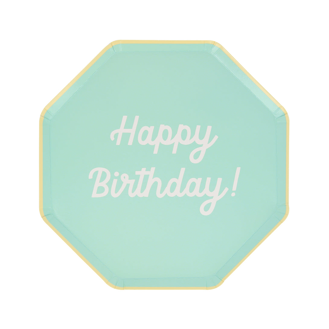 The octagonal design, and bright colours, of our birthday plates make these the perfect side plates for a birthday celebration.