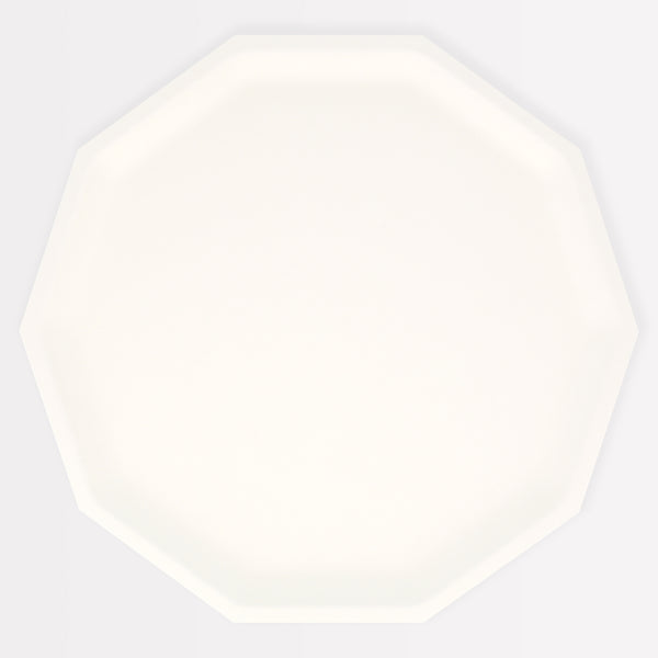 Our dinner plates are made with a bamboo and sugar cane mix and are compostable.