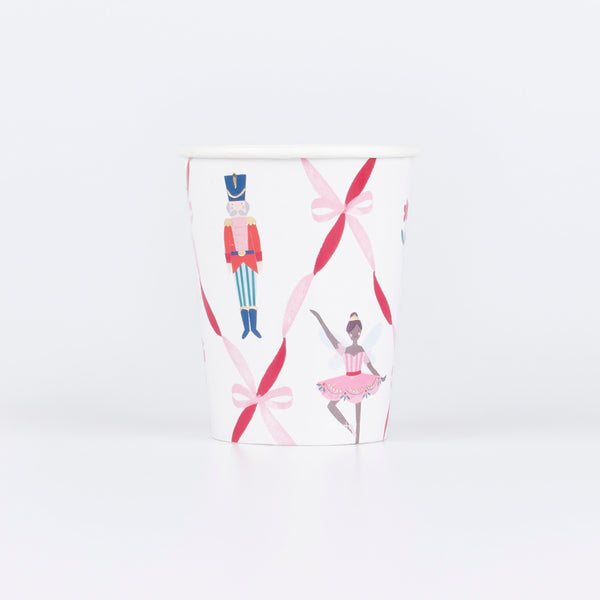 Make your Christmas drinks look so charming served in our paper party cups with an iconic Nutcracker design. Image1