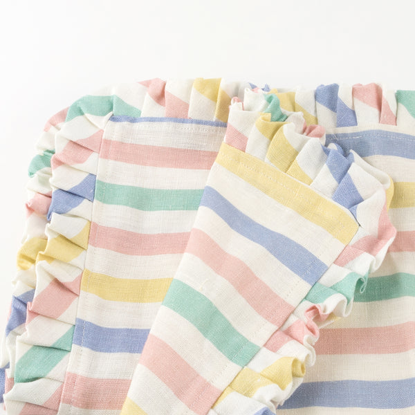 Multi Stripe Ruffle Fabric Napkins Image4