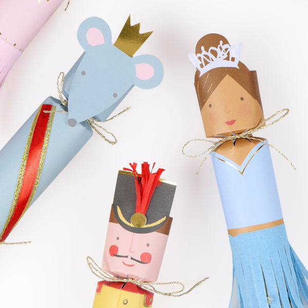 Our embellished Christmas crackers features characters from NYCB's rendition of The Nutcracker, containing a hat, joke and brooch. Image4