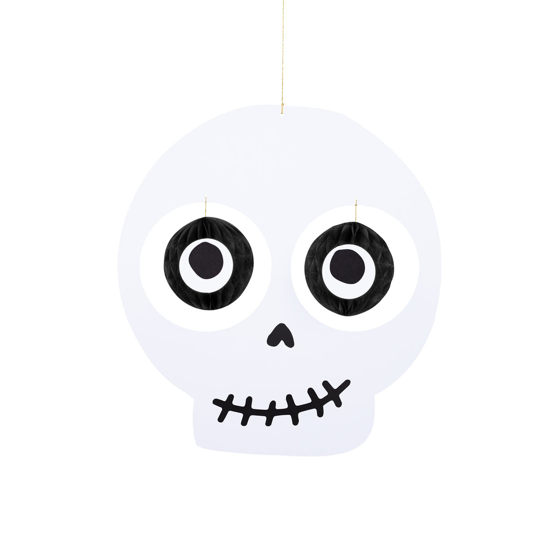 Our Halloween hanging decorations feature a skull, cat and Halloween pumpkin, with happy faces and 3D dangling eyeball details. Image4