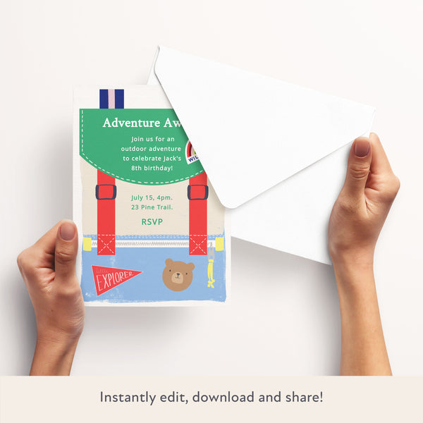 Outdoor Adventures Download & Print Invitation Image3
