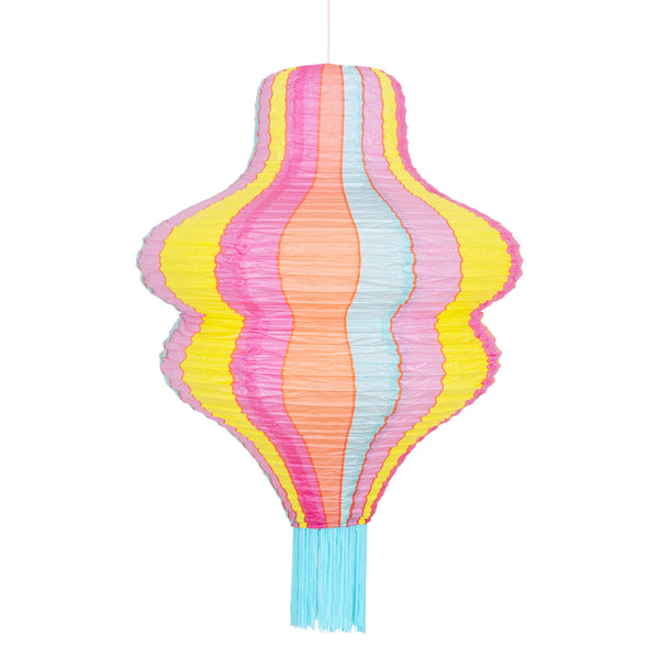 Our paper lanterns set, with 2 round laterns and 1 wavy lantern, feature vibrant flower designs, ideal for a groovy look. Image5