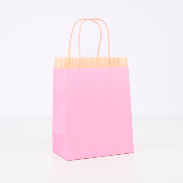 Our pink fringed bags are perfect as paper gift bags and party gift bags. Image3