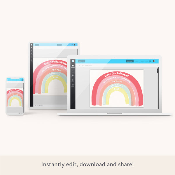 Rainbow Download & Print Invitation