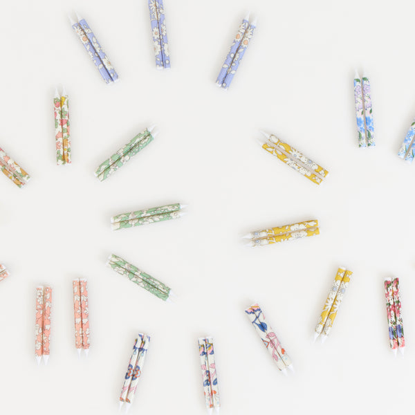 Our birthday candles feature classic Liberty print designs to elevate any birthday cake or cupcake. Image4