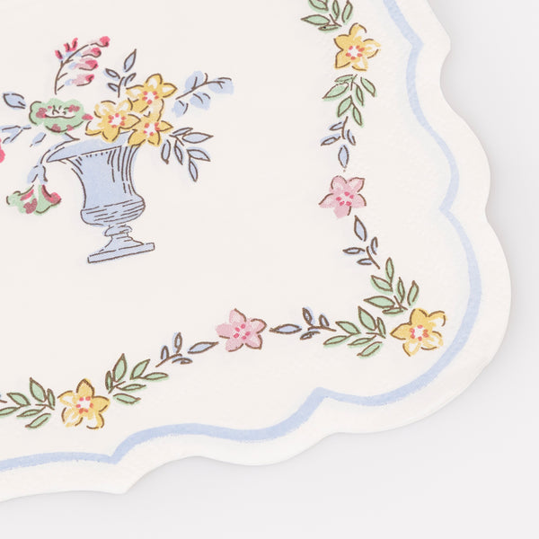 Our floral napkins feature a chintz-style design, ideal for any elegant occasion, made from 3-ply paper so are practical and decorative. Image2