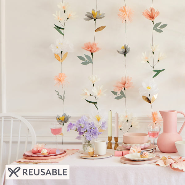 Beautiful tissue paper flowers make an amazing wall decoration. Image1