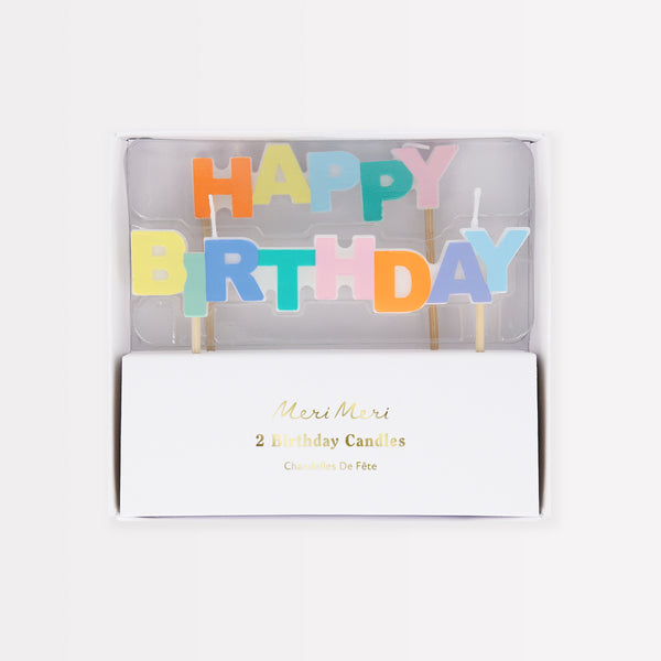 Our candle set, which spells out Happy Birthday, makes the perfect birthday candles.