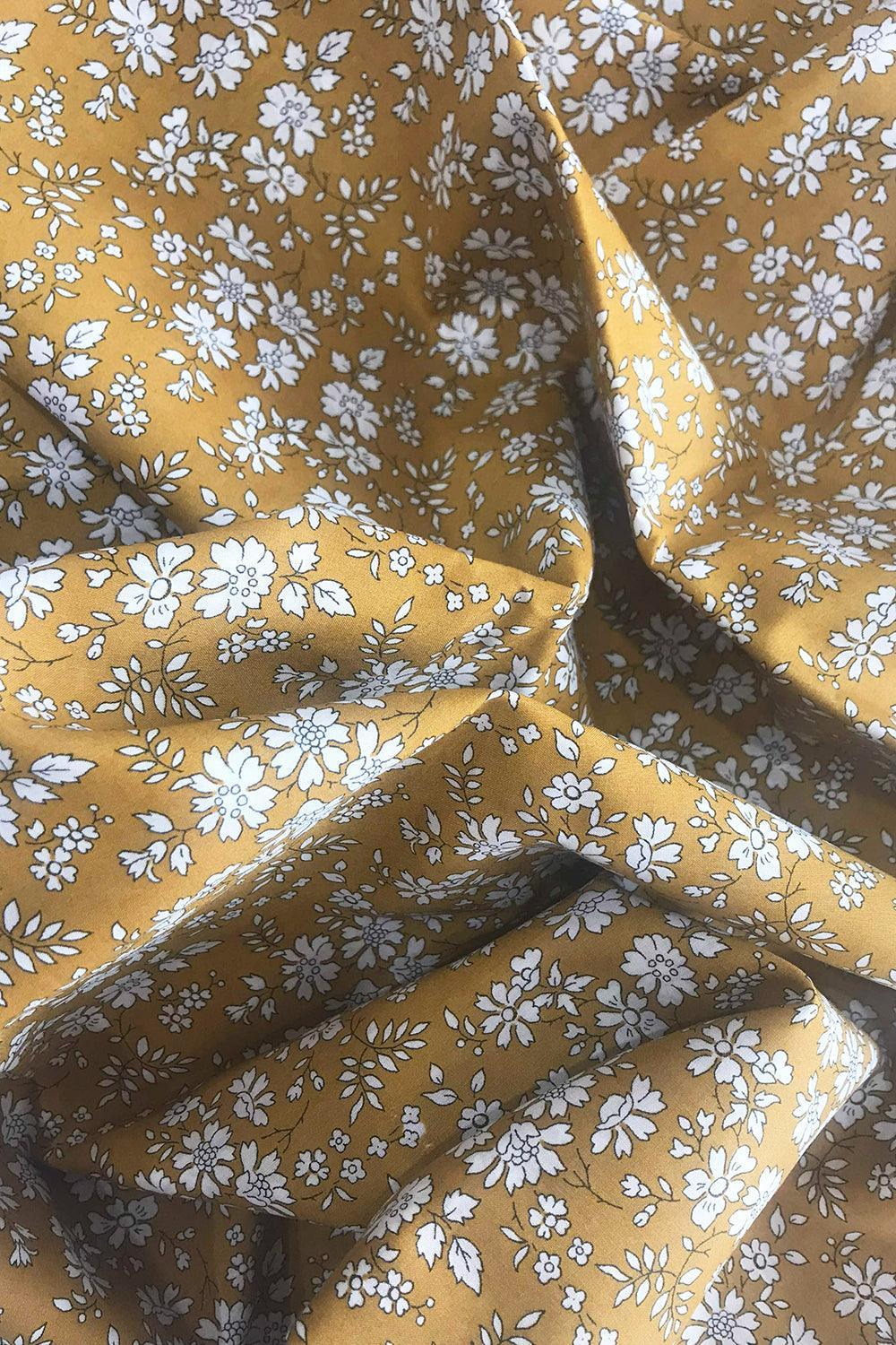 Betsy Grey & Capel Mustard Picnic Blanket made with Liberty Fabric ...