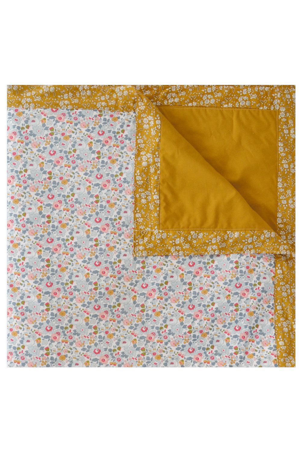 Betsy Grey & Capel Mustard Picnic Blanket made with Liberty Fabric ...