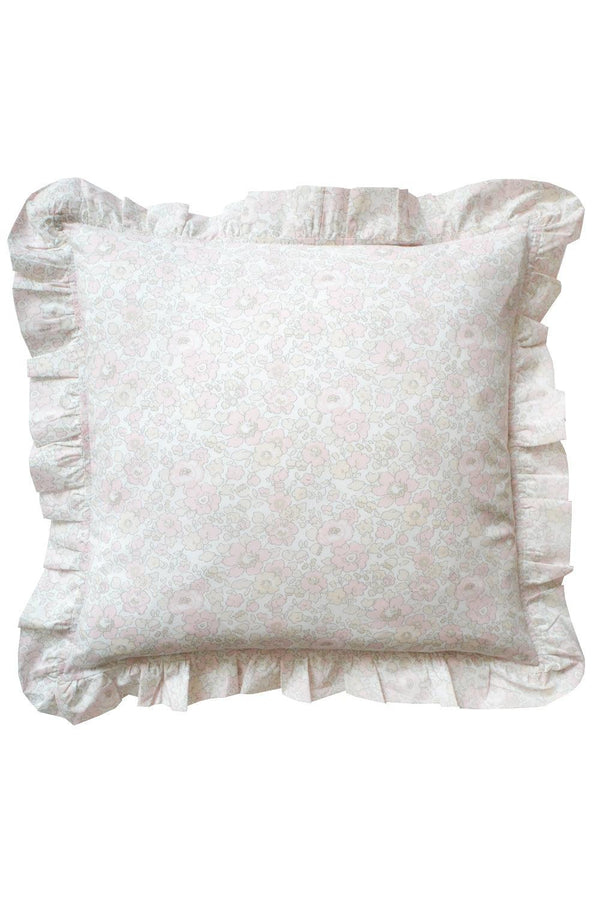 Betsy Lace Ruffle Cushion made with Liberty Fabric