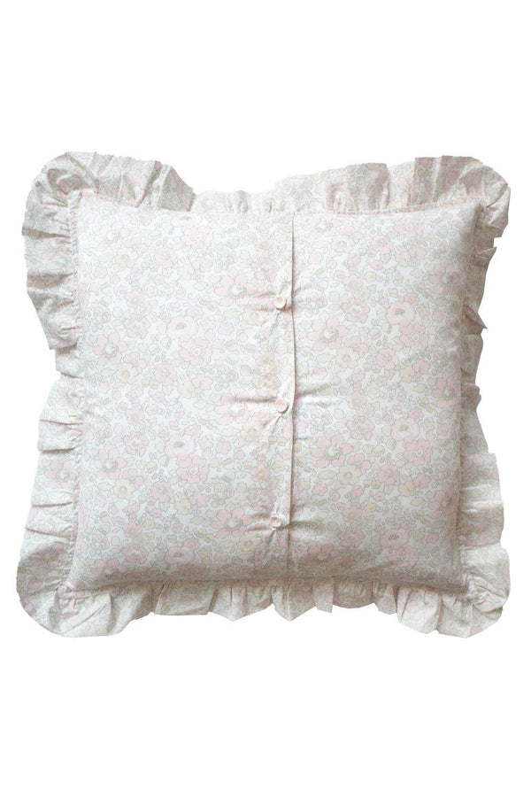 Betsy Lace Ruffle Cushion made with Liberty Fabric