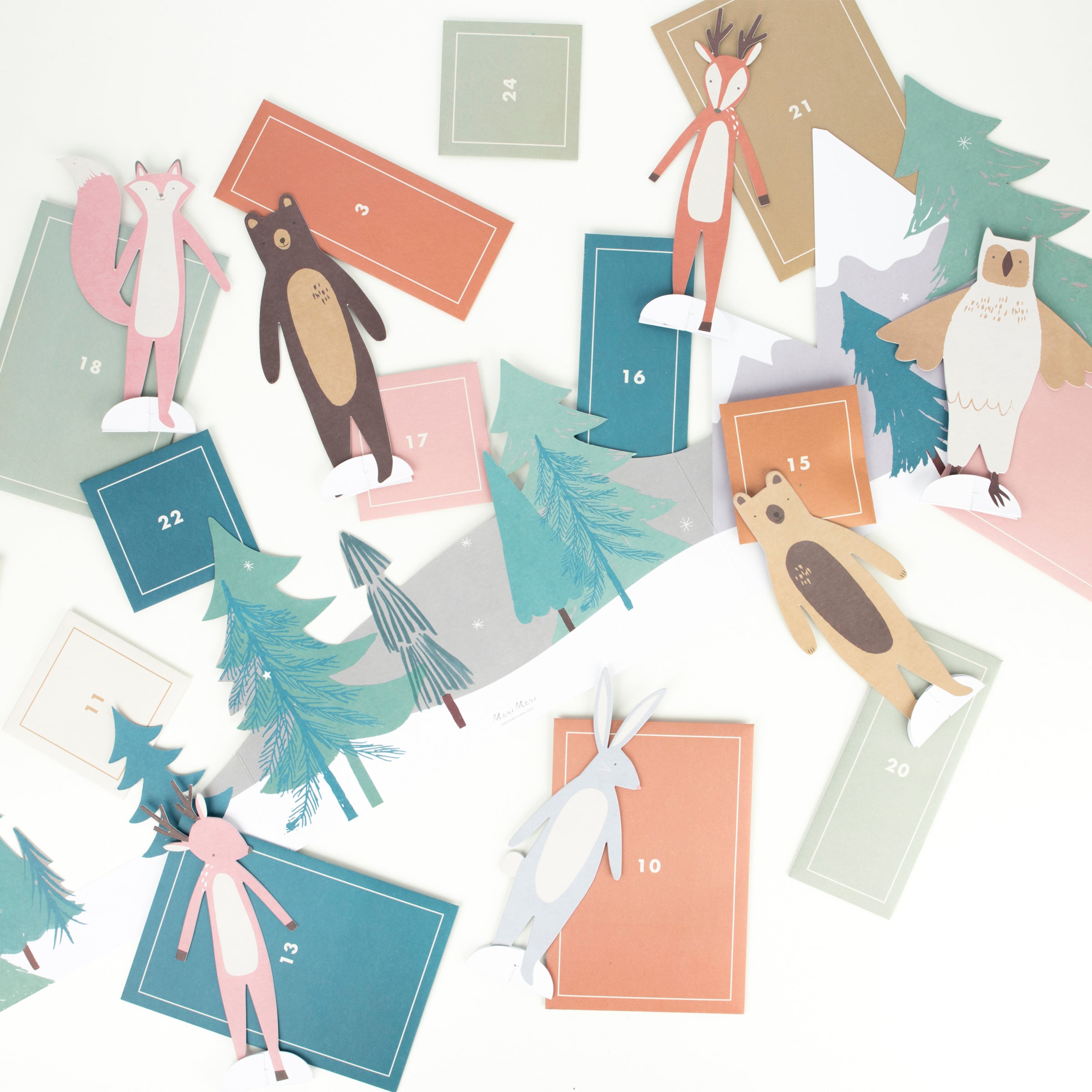 This very special kids advent calendar features paper animals for lots of fun.