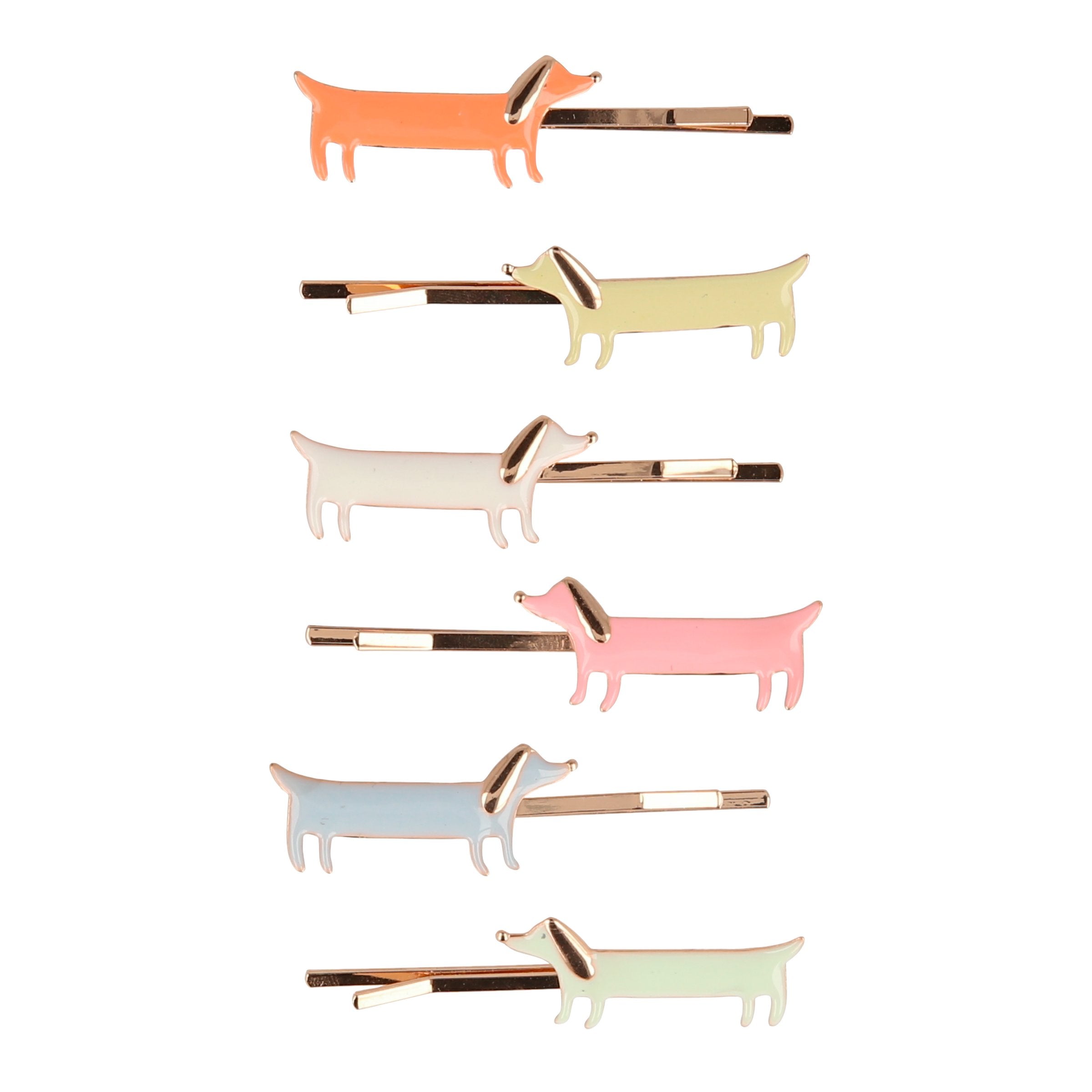 Our colourful sausage dog hair slides are on trend hair accessories for kids.