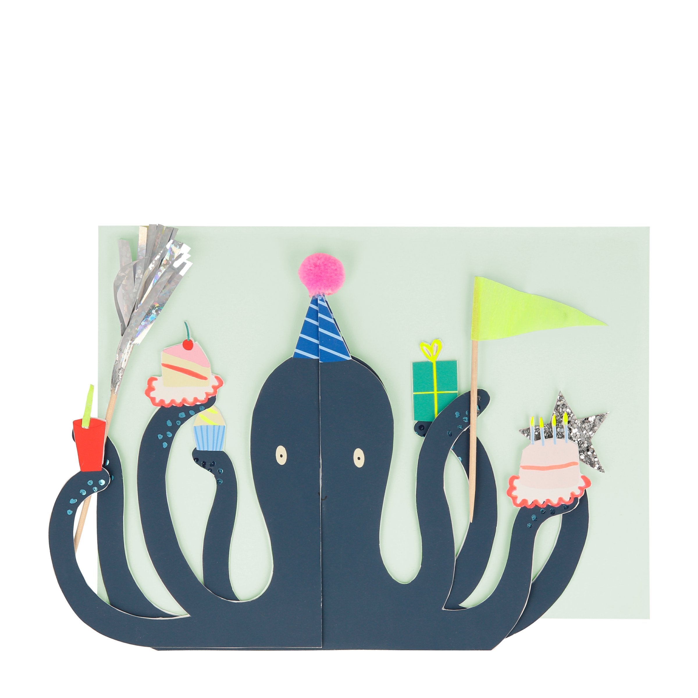 Our octopus card is the perfect 3D birthday card for kids or for an under-the-sea birthday party.