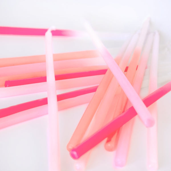 Pink Dipped Tapered Candles Image2