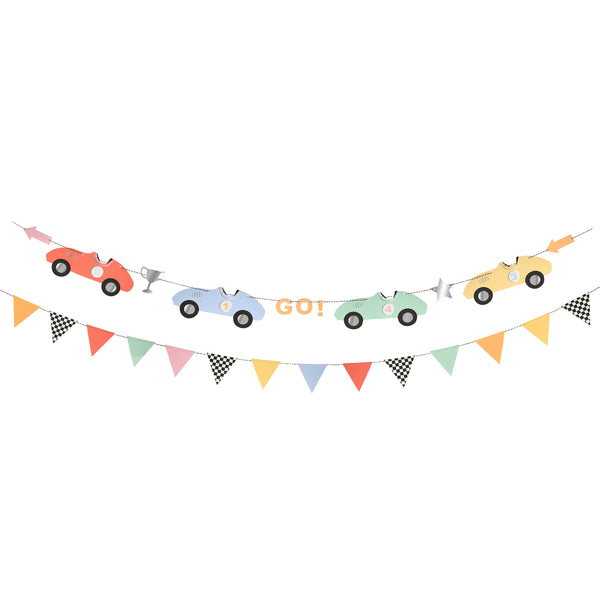 Our paper garland featuring classic race cars is perfect for a boys birthday party. Image4