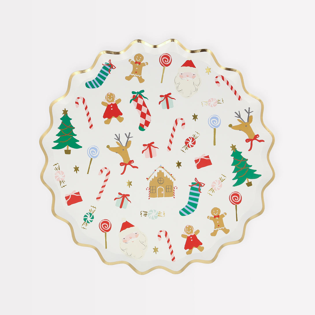 Our paper plates, with Christmas icons, are ideal to add to your Christmas party supplies.