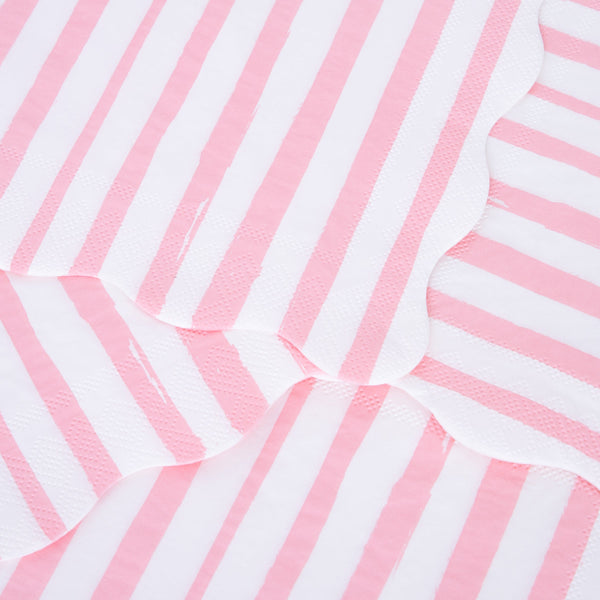 Our paper napkins, with pink stripes, are ideal to add to your birthday party supplies or use as cocktail napkins. Image3