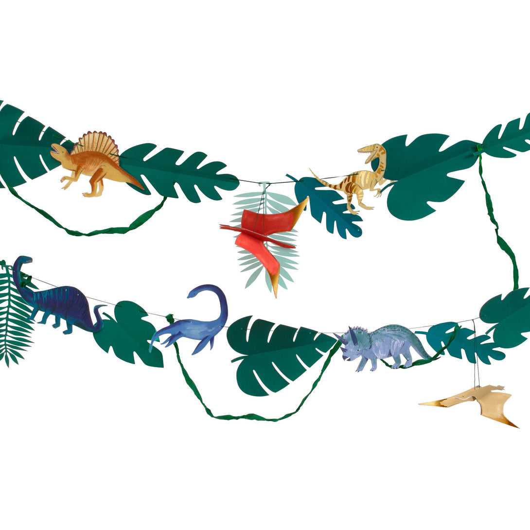 Our large garland, featuring colourful dinosaurs, is perfect for a dinosaur themed party.